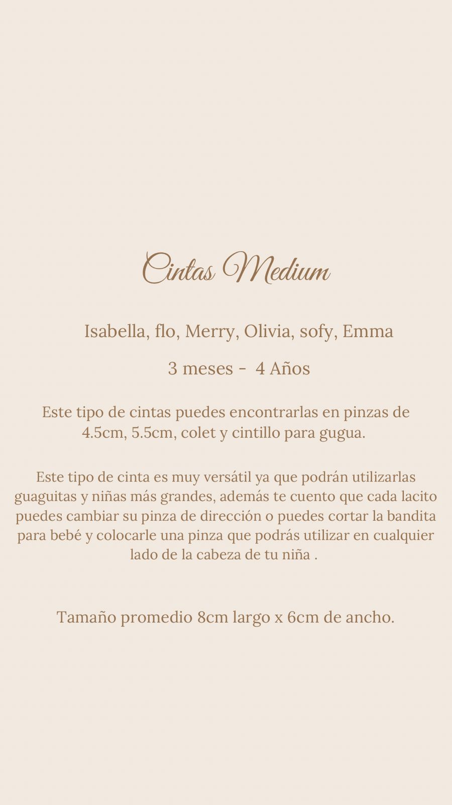 Cintas medium - bella boutique accesorios