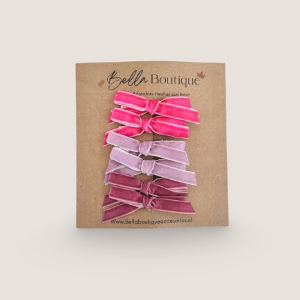 Set Cintas Terciopelo Pink